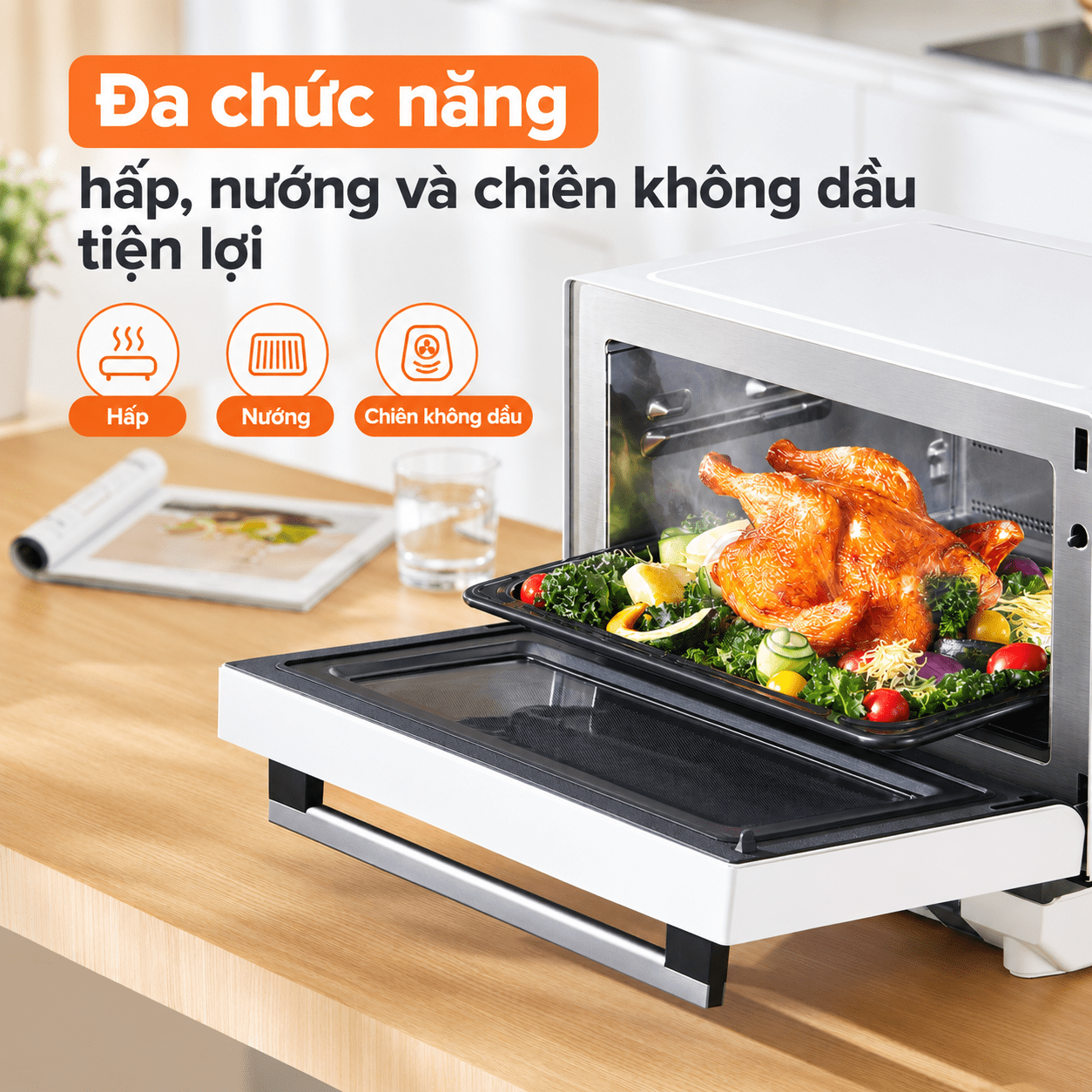 Lò vi sóng có hấp nướng Toshiba MX2-STR25SC(WH) 25 lít Màu Trắng