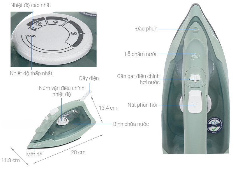 Bàn là hơi nước Tefal Power FV2C50E1 2180W