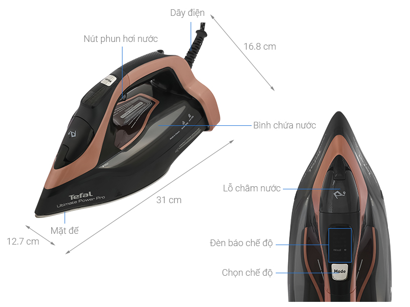 Bàn ủi hơi nước Tefal Ultimate Power Pro FV9E50E0 3200W