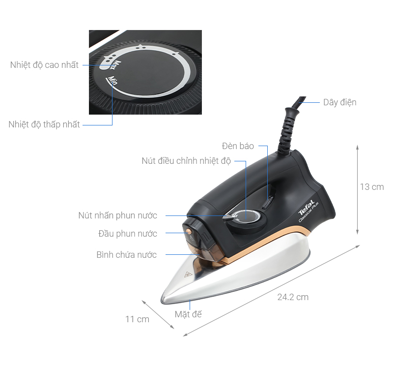 Bàn ủi khô Tefal FS3120L0 1300W