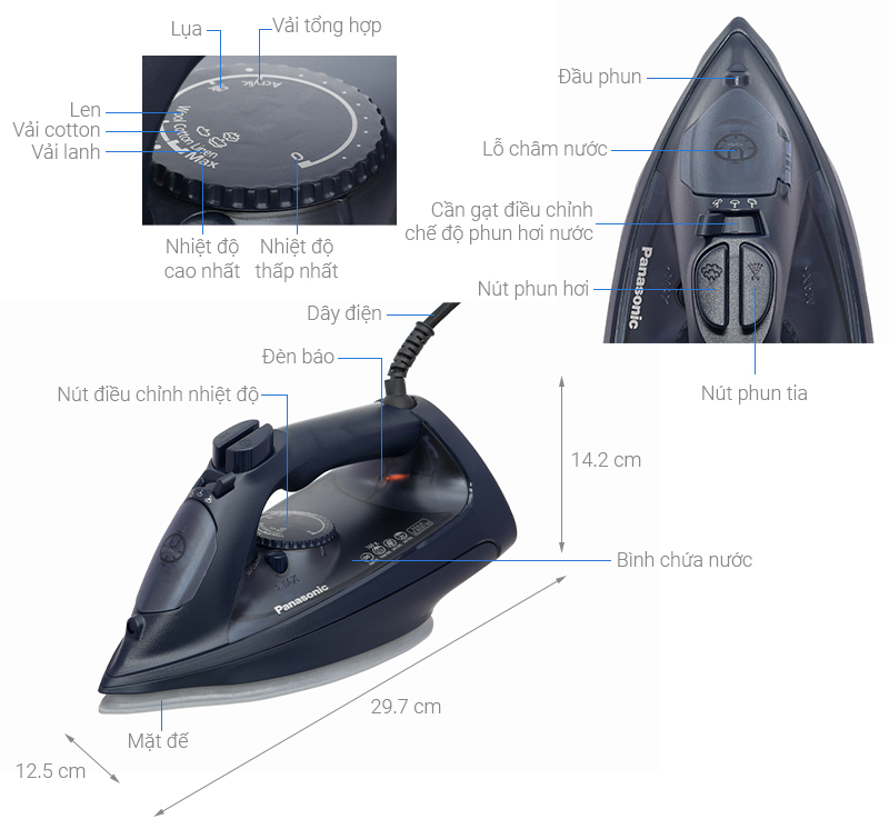 Bàn ủi hơi nước Panasonic NI-U800ARA 2600W