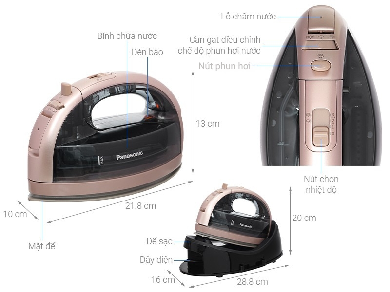 Bàn ủi hơi nước Panasonic NI-WL35PNRA 1800W