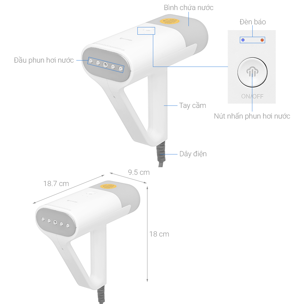Bàn ủi hơi nước cầm tay Deerma HS100 1089W