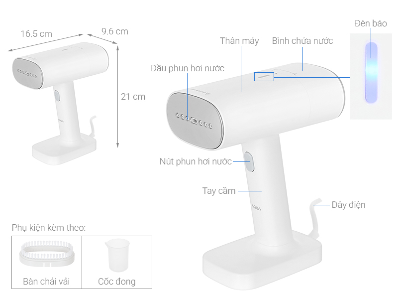 Bàn ủi hơi nước AQUA AQS-W2598(W) 1200W