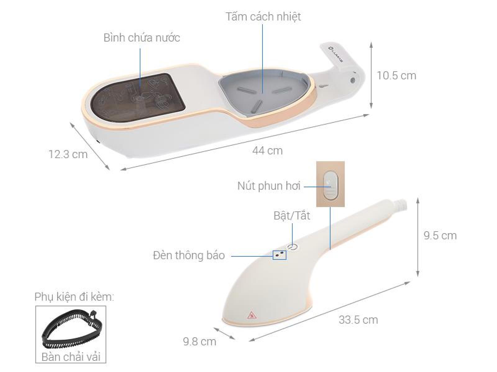 Bàn ủi hơi nước LUMIAS LSI-330 1500W Trắng - Vàng