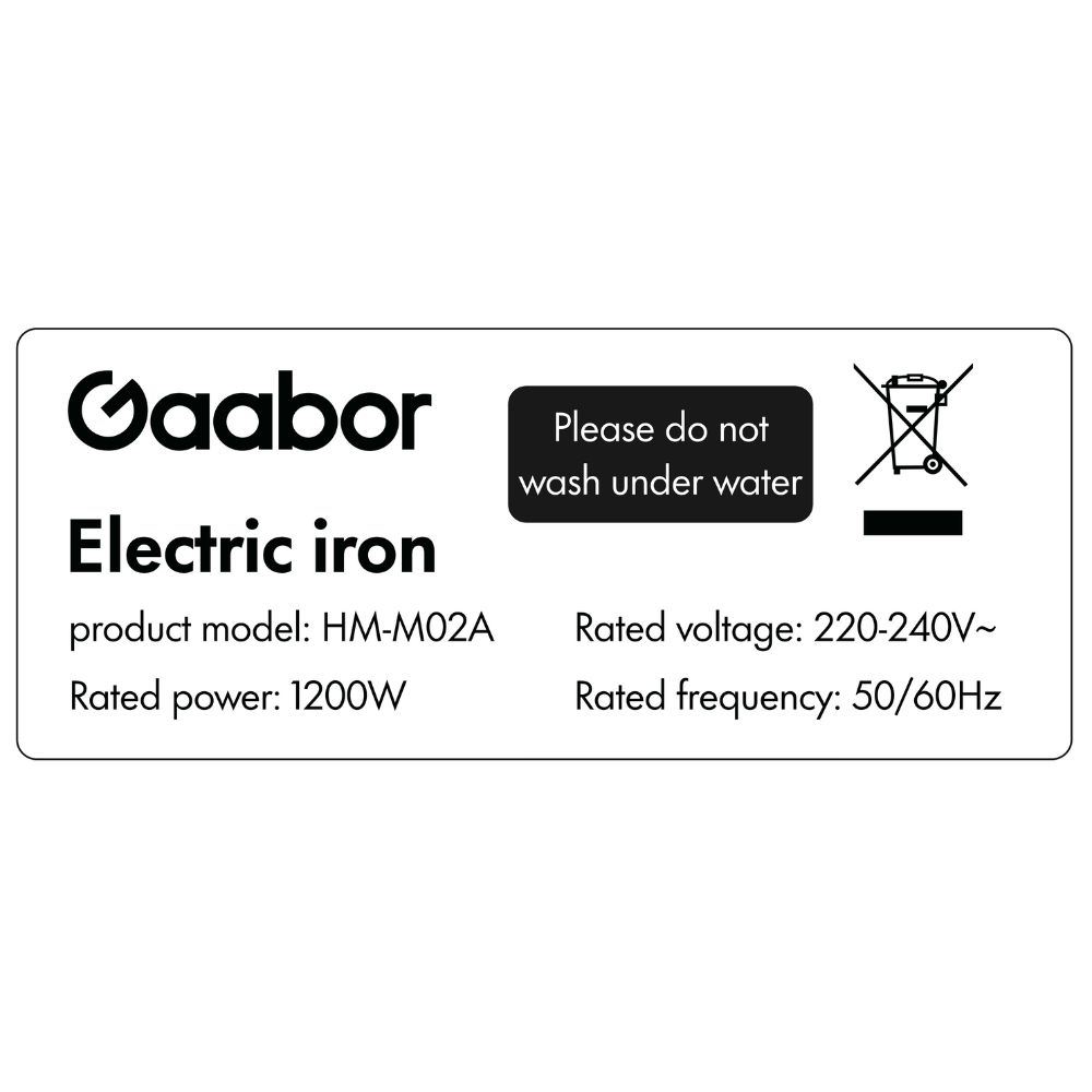Bàn ủi khô Gaabor HM-M02A 1200W Màu Đen