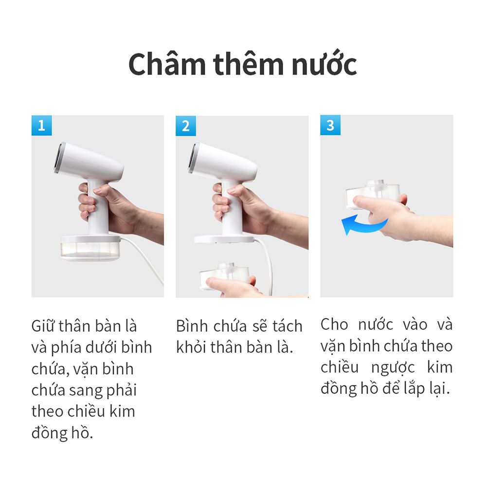 Bàn ủi hơi nước cầm tay Lock&Lock ENI223WHT 1600W Màu Trắng