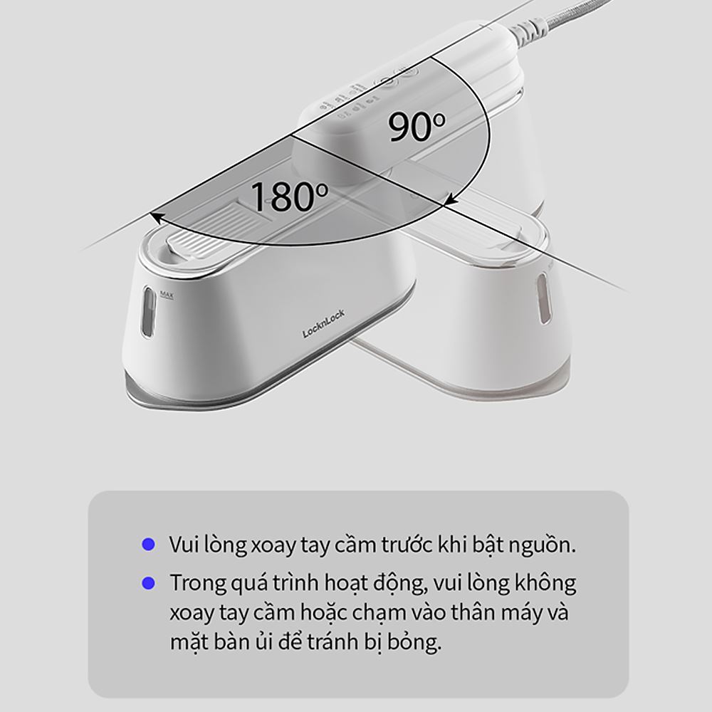 Bàn ủi hơi nước Lock&Lock ENI262WHT 1100-1300W Màu Trắng