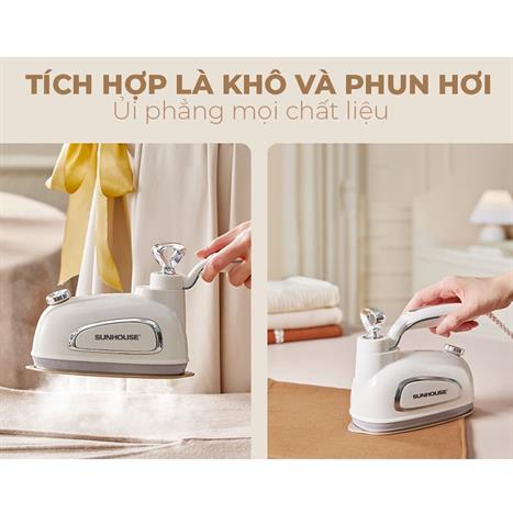 Bàn ủi hơi nước cầm tay Sunhouse SHD2175 1000W Màu Trắng