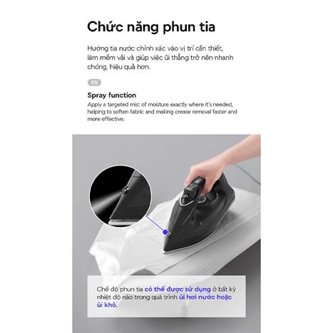 Bàn ủi hơi nước Lock&Lock ENI334BLK 1800W Màu Đen