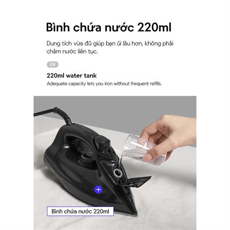 Bàn ủi hơi nước Lock&Lock ENI334BLK 1800W Màu Đen