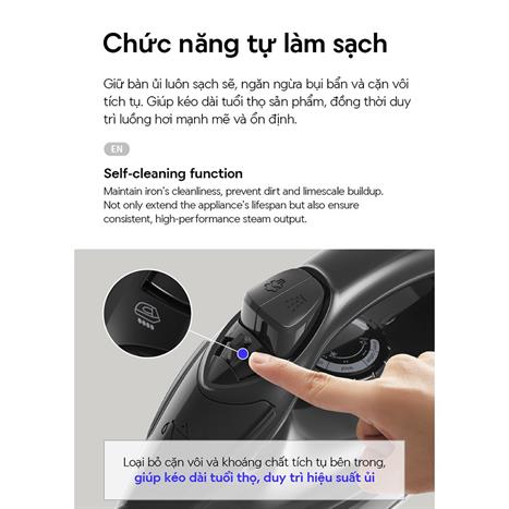 Bàn ủi hơi nước Lock&Lock ENI334BLK 1800W Màu Đen