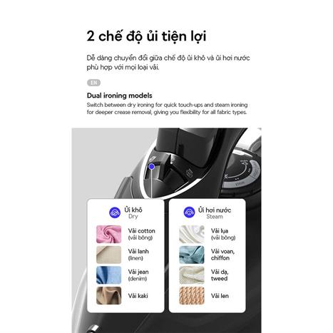 Bàn ủi hơi nước Lock&Lock ENI334BLK 1800W Màu Đen