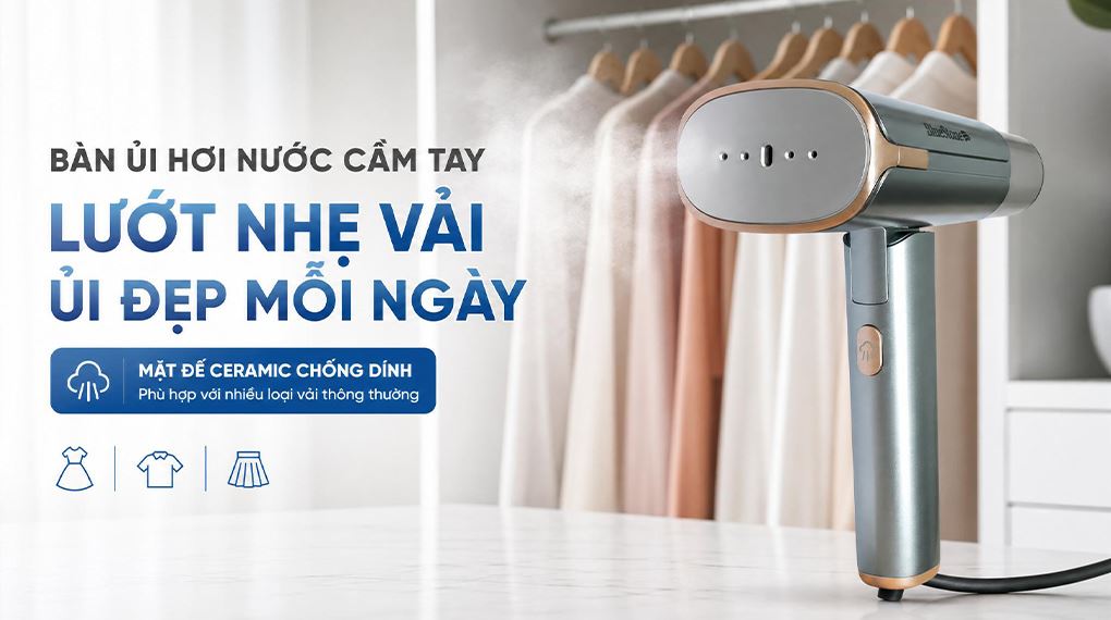 Bàn ủi hơi nước cầm tay Bluestone GSB-4018 1200W Màu Xám