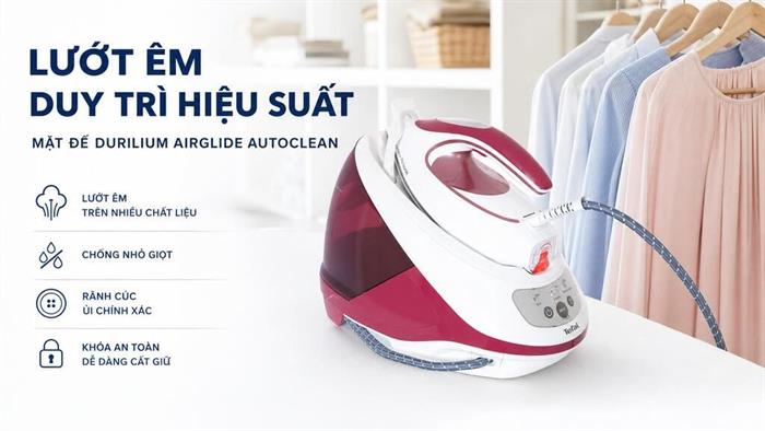 Bàn ủi hơi nước Tefal SV9201E0 2830W Màu Trắng - Tím