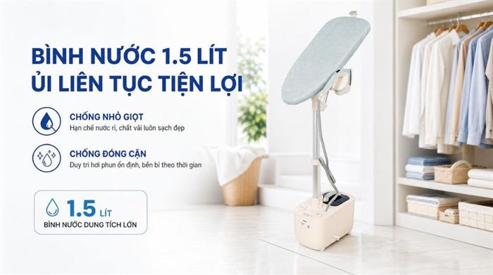 Bàn ủi hơi nước đứng Tefal IXEO Steam Board QT1214E0 1960W Màu Trắng