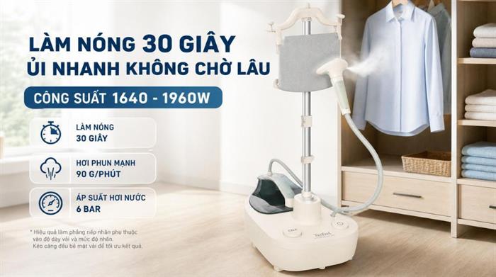 Bàn ủi hơi nước đứng Tefal IXEO Steam Board QT1214E0 1960W Màu Trắng