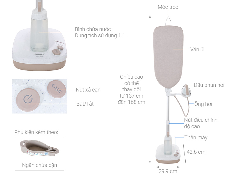 Bàn ủi hơi nước đứng Philips AIS6001/10 1800W