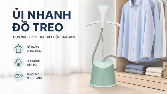 Bàn ủi hơi nước đứng Philips STE1011/70 1600W Màu Xanh mint