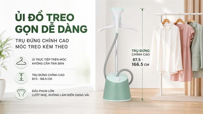 Bàn ủi hơi nước đứng Philips STE1011/70 1600W Màu Xanh mint