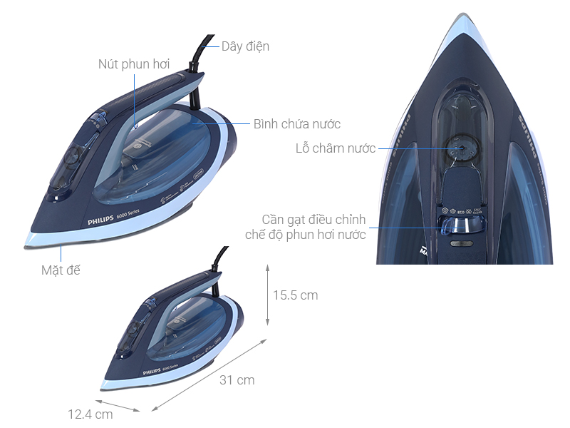 Bàn ủi hơi nước Philips DST6120/20 2600W