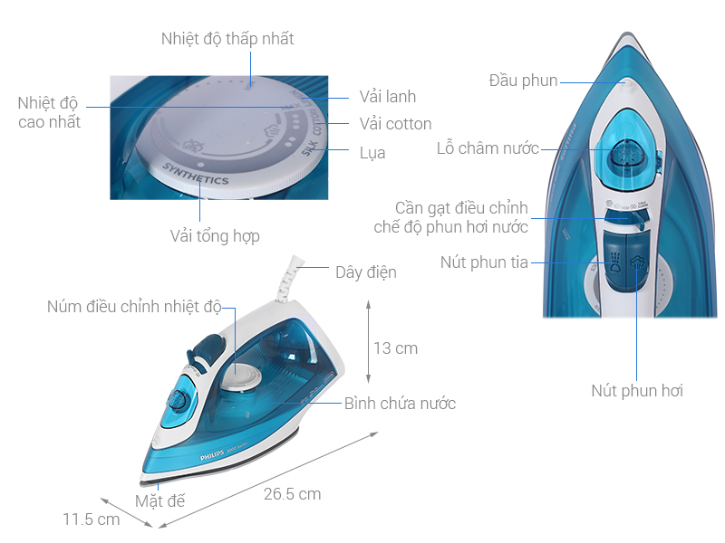 Bàn ủi hơi nước Philips DST2020/90 2000W