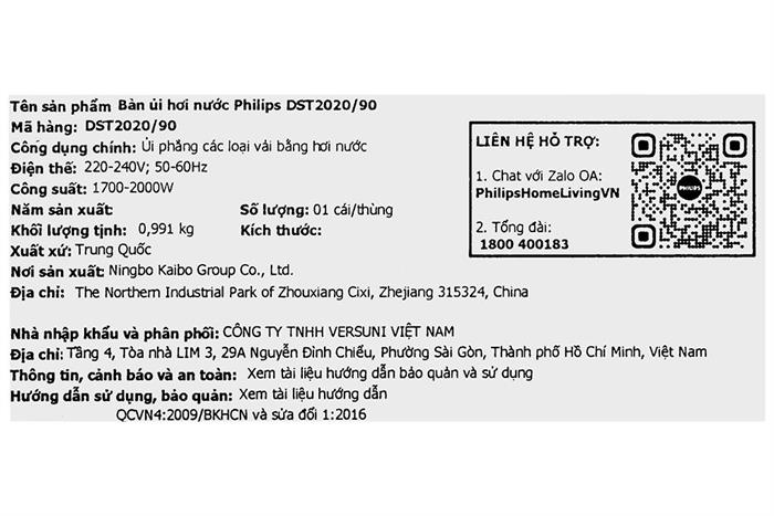 Bàn ủi hơi nước Philips DST2020/90 2000W Màu Xanh