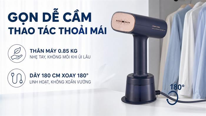 Bàn ủi hơi nước cầm tay Midea MGS21100BPBE 2100W Màu Xanh Dương