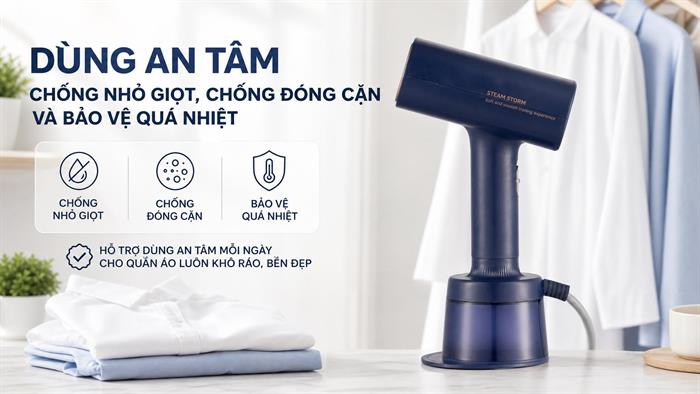 Bàn ủi hơi nước cầm tay Midea MGS21100BPBE 2100W Màu Xanh Dương