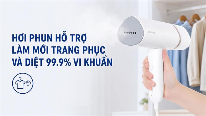 Bàn ủi hơi nước cầm tay Philips STH3020/10 1090W Màu Trắng