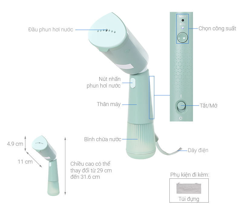 Bàn ủi hơi nước cầm tay Philips STH5010/70 1400W