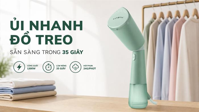 Bàn ủi hơi nước cầm tay Philips STH5010/70 1400W Màu Xanh mint