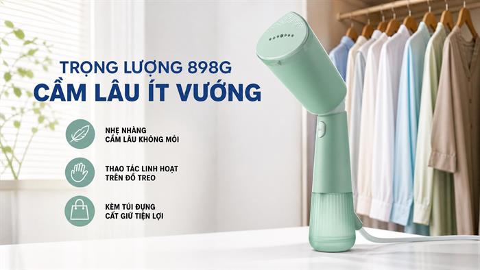 Bàn ủi hơi nước cầm tay Philips STH5010/70 1400W Màu Xanh mint