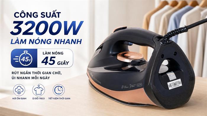 Bàn ủi hơi nước Philips DST7510/80 3200W Màu Đen