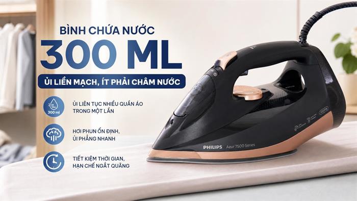 Bàn ủi hơi nước Philips DST7510/80 3200W Màu Đen