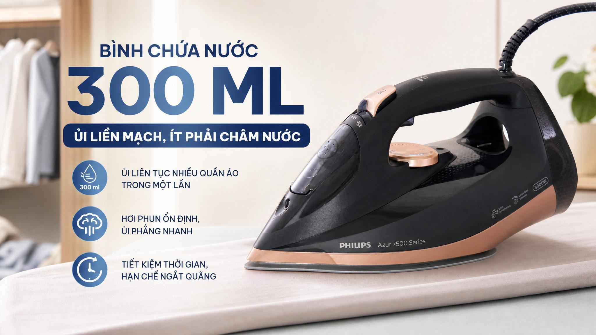 Bàn ủi hơi nước Philips DST7510/80 3200W - 3
