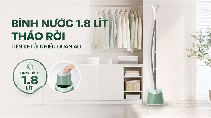Bàn ủi hơi nước đứng Philips STE1010/70 1600W Màu Xanh mint