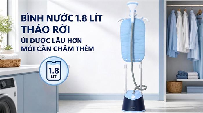 Bàn ủi hơi nước đứng Philips STE1030/20 1800W Màu Xanh Dương