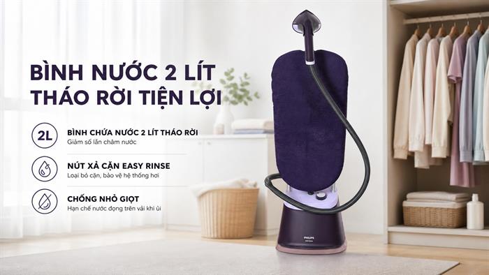 Bàn ủi hơi nước đứng Philips STE3160/30 2000W Màu Tím