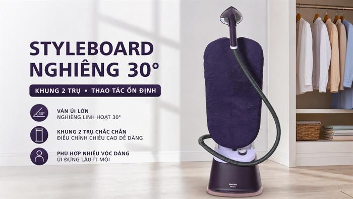 Bàn ủi hơi nước đứng Philips STE3160/30 2000W Màu Tím