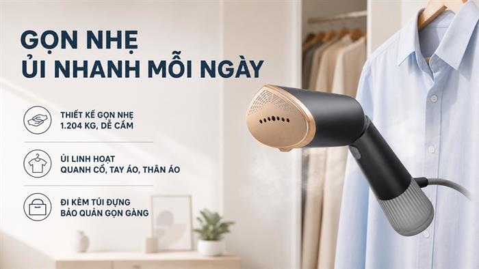Bàn ủi hơi nước cầm tay Philips STH5030/80 1400W Màu Đen - Xám