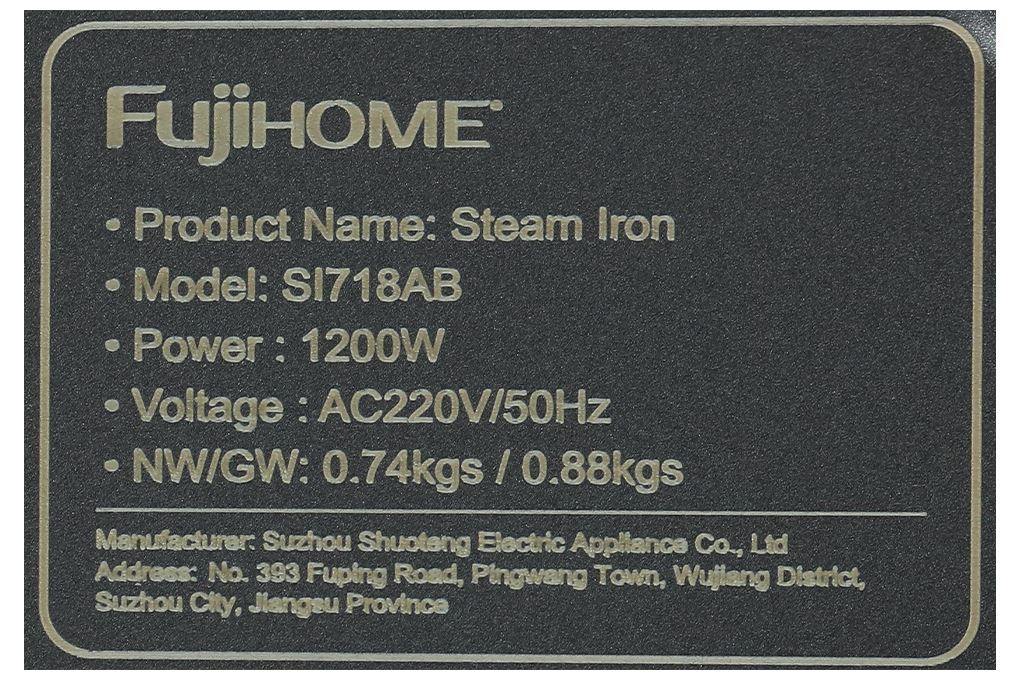 Bàn ủi hơi nước cầm tay FUJIHOME SI718AB 1200W Màu Đen hồng