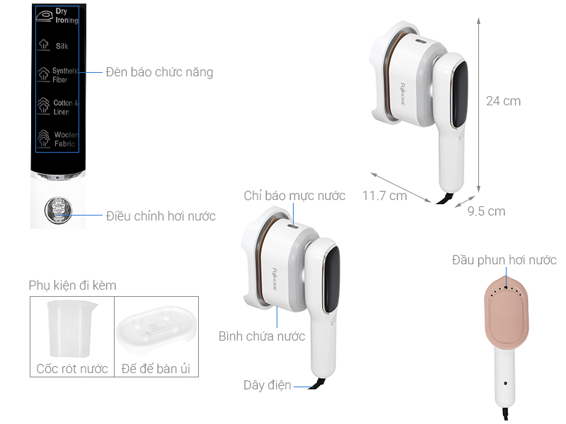 Bàn ủi hơi nước cầm tay FUJIHOME SI718AW 1200W