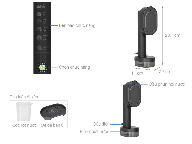Bàn ủi hơi nước cầm tay FUJIHOME SI716B 1200W