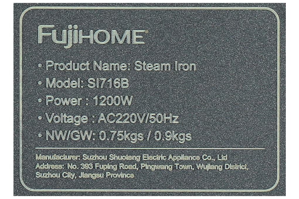 Bàn ủi hơi nước cầm tay FUJIHOME SI716B 1200W Màu Đen