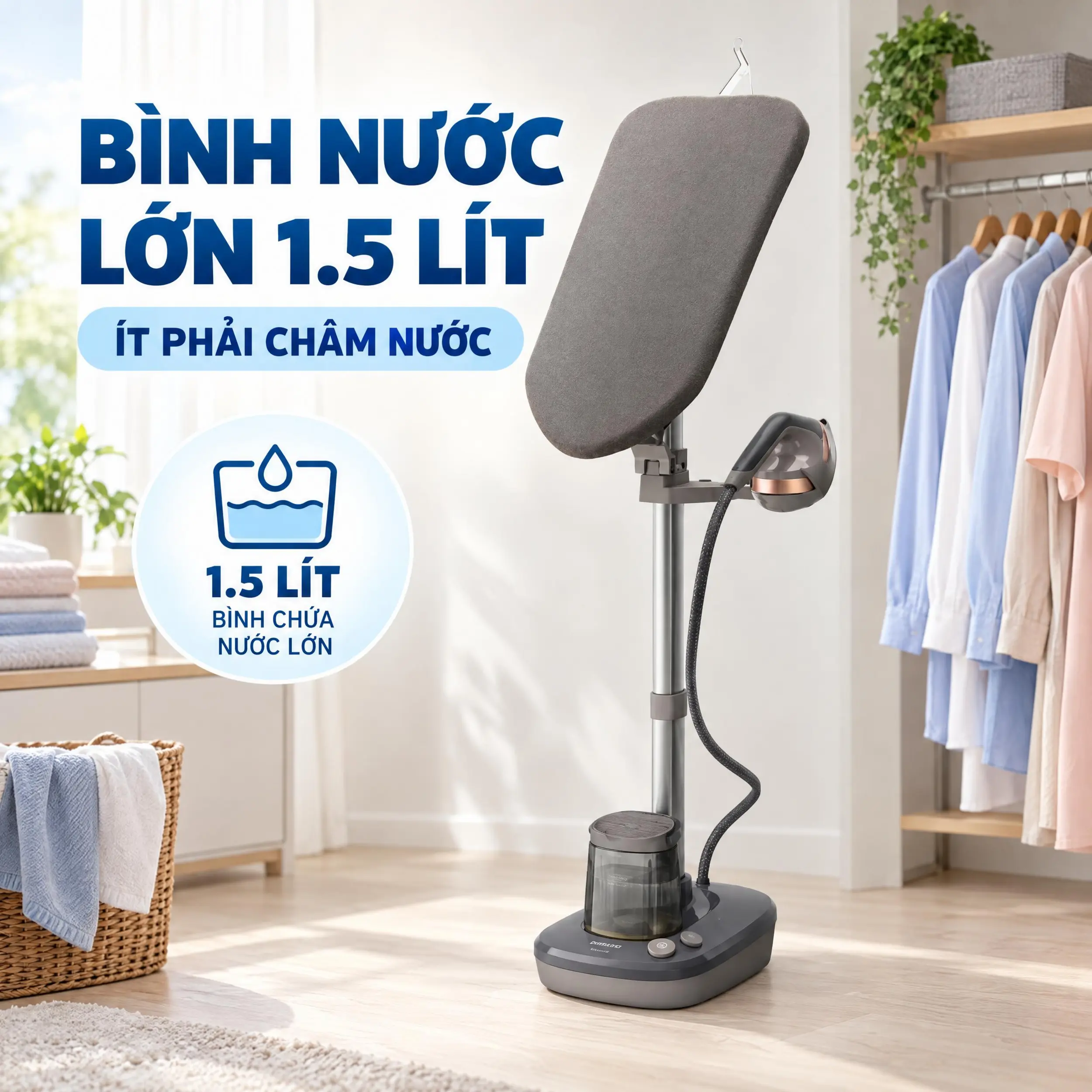 Bàn ủi hơi nước đứng Philips AIS6030/80 1800W - Bình nước 1.5 lít Bàn ủi hơi nước đứng Philips AIS6030/80 1800W - Bình nước 1.5 lít