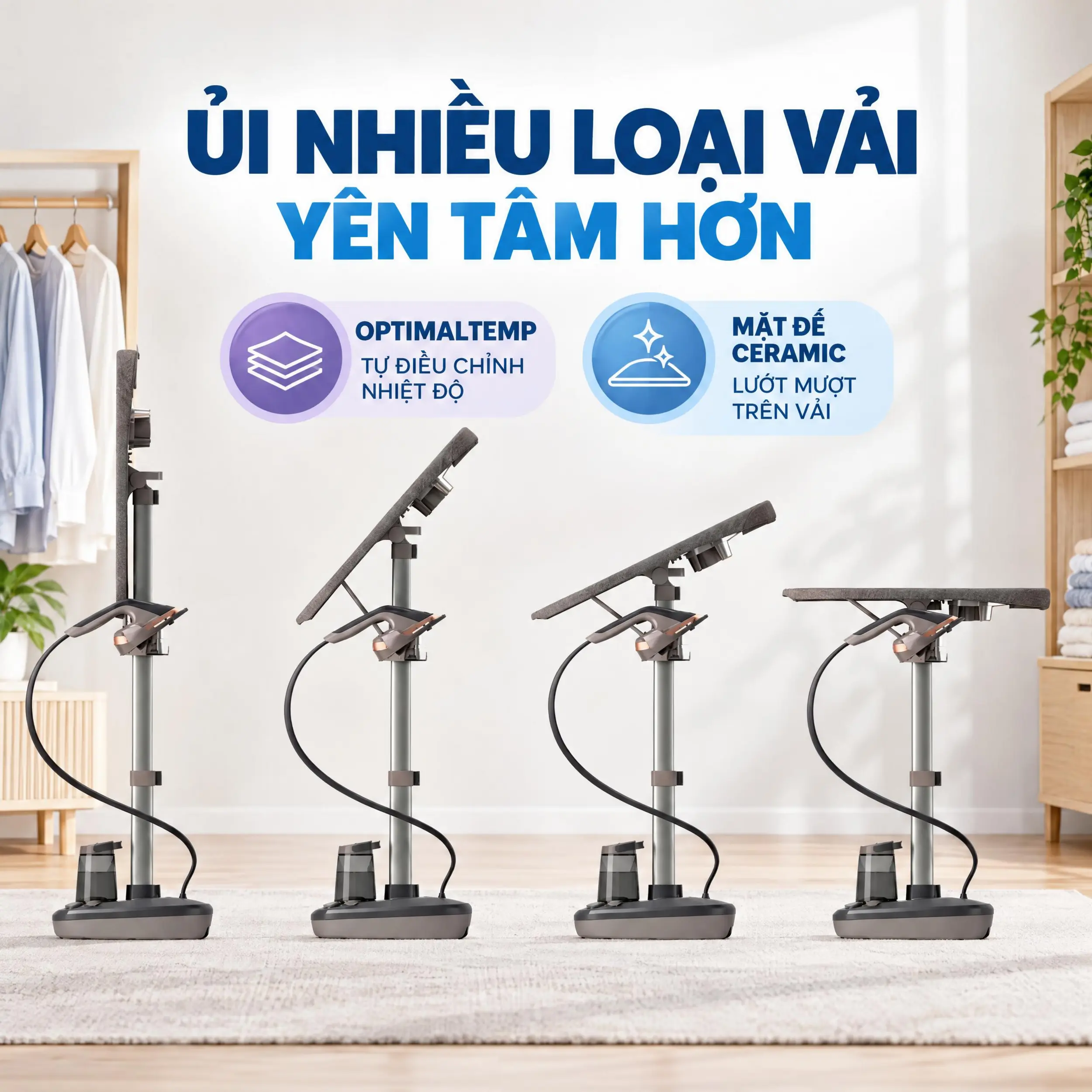 Bàn ủi hơi nước đứng Philips AIS6030/80 1800W - Ủi nhiều loại vải Bàn ủi hơi nước đứng Philips AIS6030/80 1800W - Ủi nhiều loại vải