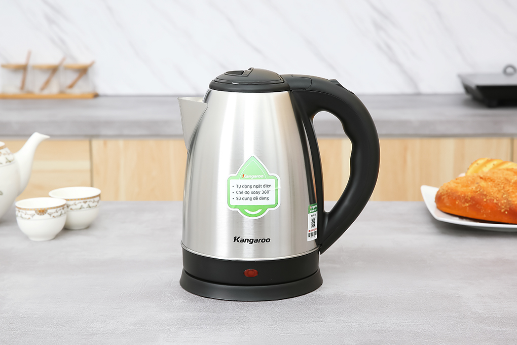 Bình đun siêu tốc Kangaroo 1.8 lít KGWK18I2 Màu Bạc Inox