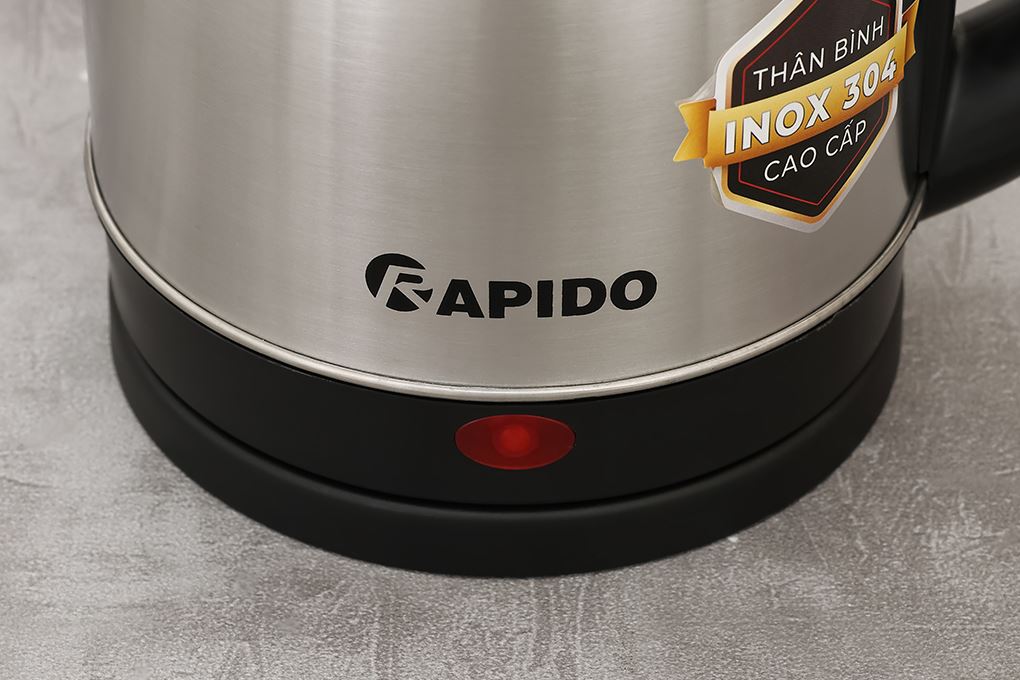 Bình đun siêu tốc Rapido 1.8 lít RK-1815-3 Màu Bạc Inox