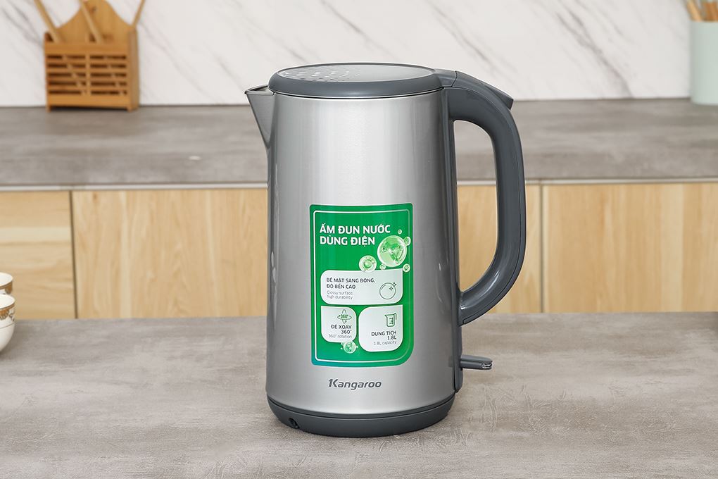 Bình đun siêu tốc Kangaroo 1.8 lít KGWK18S1G Màu Inox